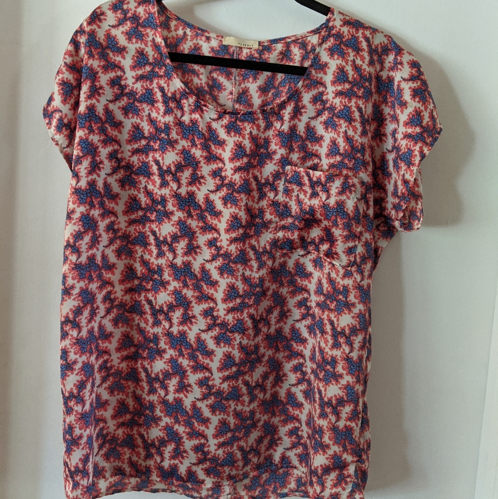 Everly boutique red/blue blouse